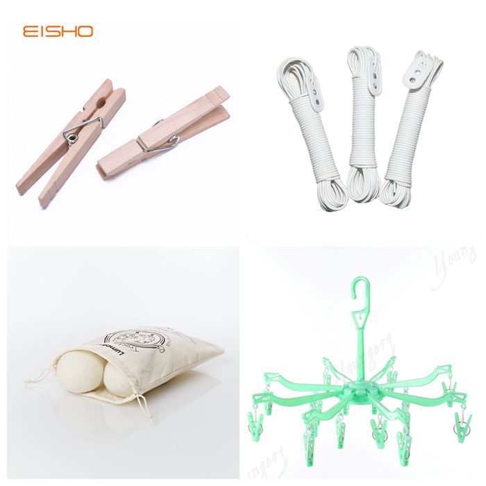 EISHO Laundry Accessaries – Clothes Peg/ Peg Hanger/ Washing Line/ Wool Ball